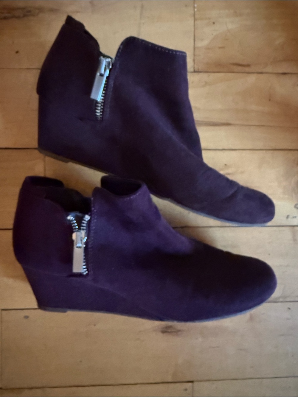 DV8 Dolce Vita Purple Suede Ankle Booties Side Zip Size 7